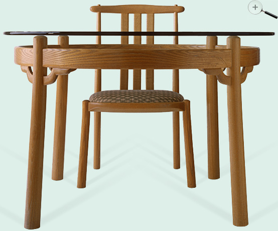 ash saturn glass dining table